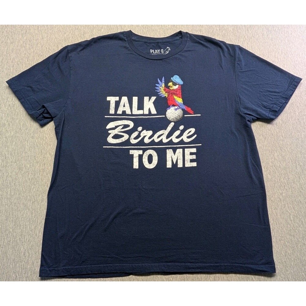 Play 9 Margaritaville Blue Talk Birdie To Me Size XL Parrot Gofllf T-shirt